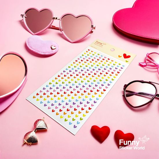 퍼니스티커 63-50P 두근 미니하트 PVC 다이어리데코