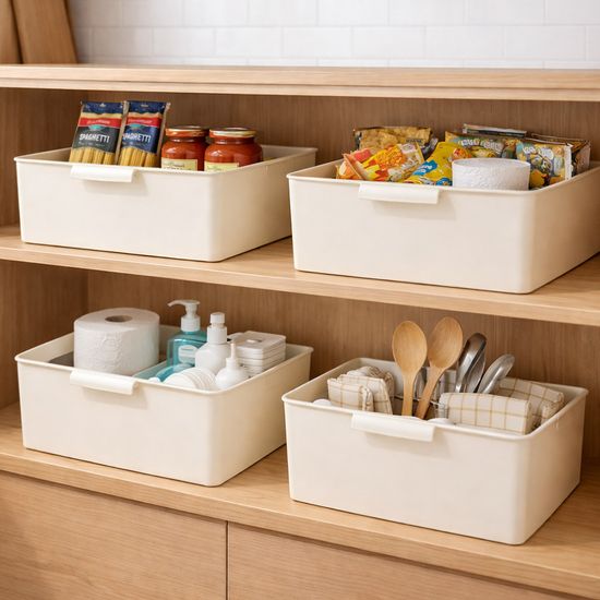 리빙 그립 바스켓 L 8P 손잡이 정리함