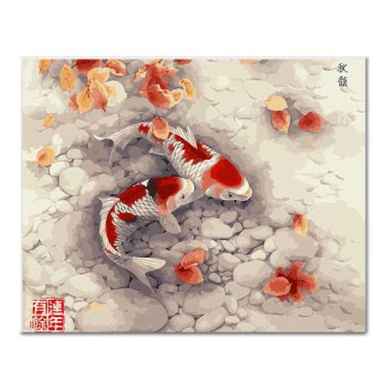 DIY 페인팅 한 쌍의 비단잉어 PEE13 (50x40)