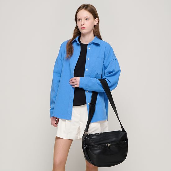 하프 셔링 크로스백 (블랙)