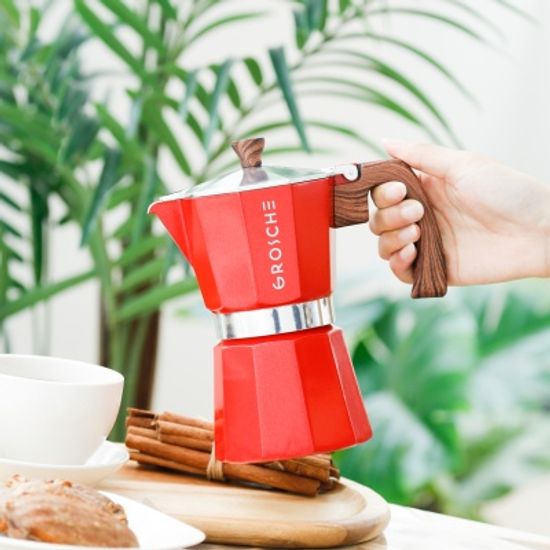 모카포트 에스프레소 커피 메이커 6컵 레드