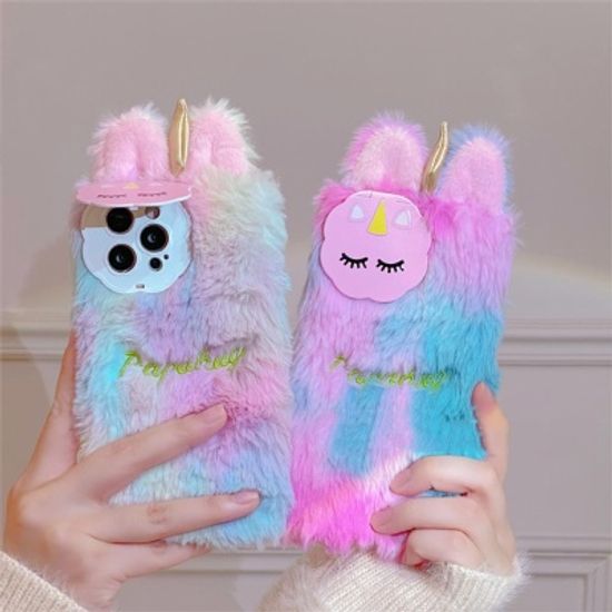 아이폰 14 13 12 11 유니콘 카메라보호 겨울 털케이스