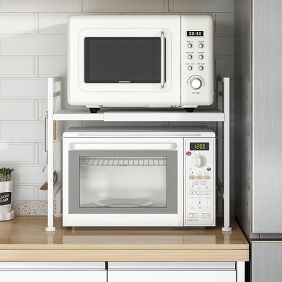 우리집 길이조절 전자레인지 선반(화이트) 오븐랙