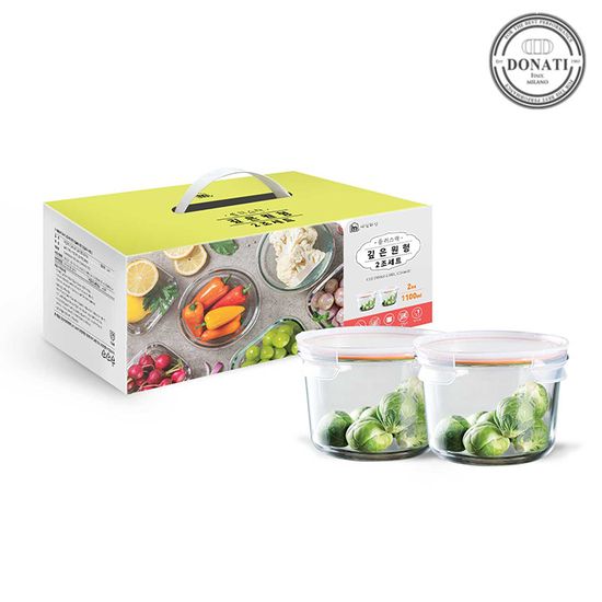 [도나티] 플러스락 깊은볼 원형 2조 (1100ml*2)