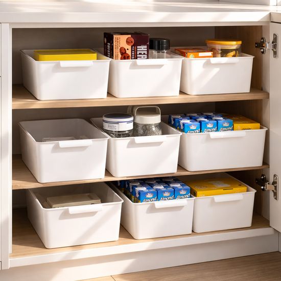 리빙 그립 바스켓 M 8P 손잡이 정리함