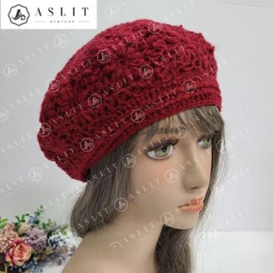 [애슬릿]꽃 뜨개 겨울 베레모 벙거지 모자
