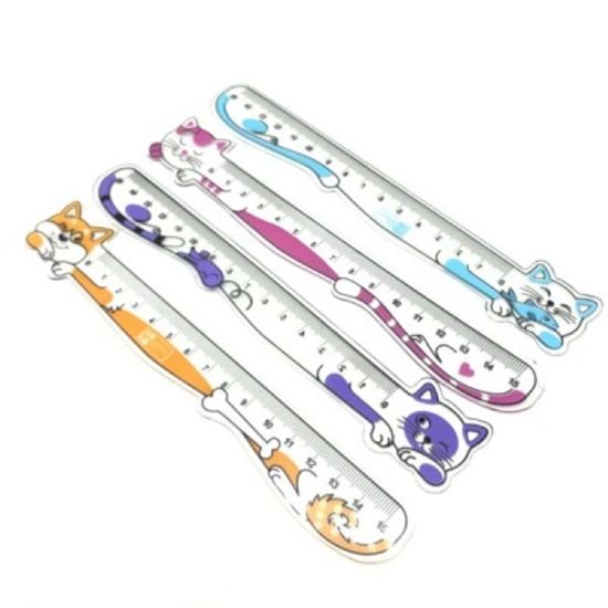 고양이 모양 자 15cm  책갈피 