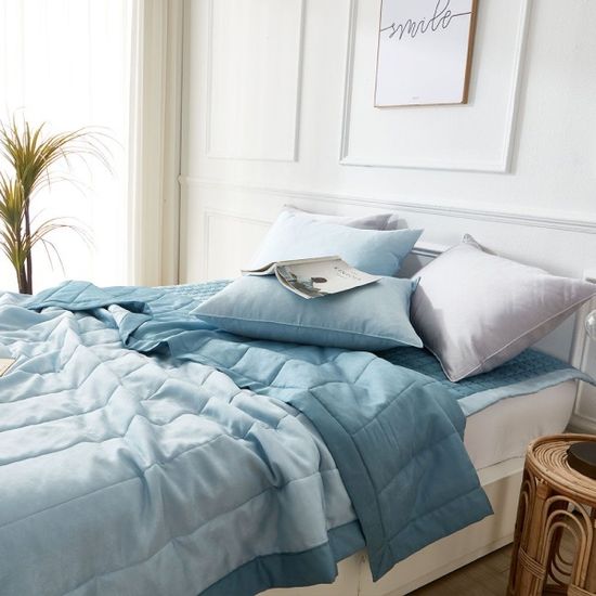더크린 모나코 풍기인견 누빔이불 KK블루(WB84A9F)