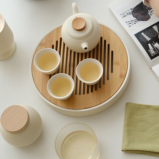 오후반차 크림 다도 풀 세트 4인용 다기세트