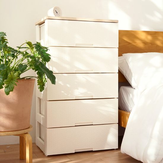 보노하우스 라탄 플러스 우드상판 서랍장 2단~6단