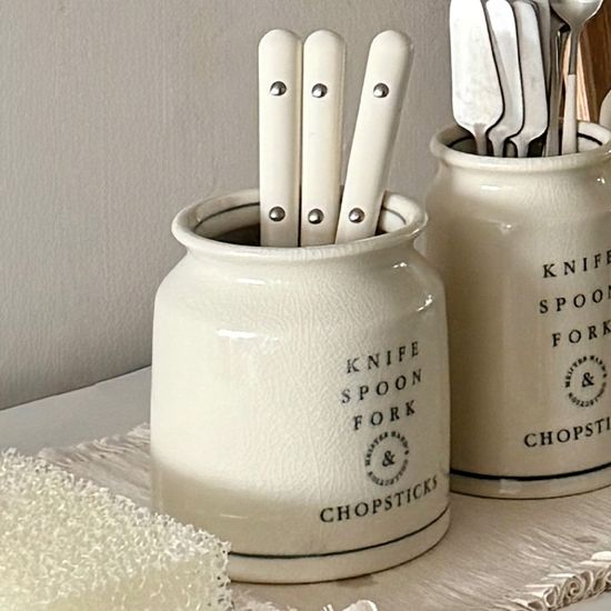 마메종 앤틱 크랙 도자기 수저통 M 1p