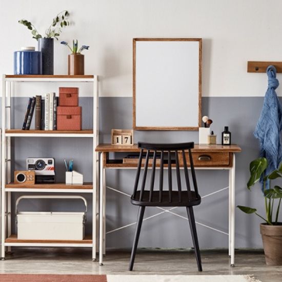 히토리 스틸 원목 화장대겸 책상