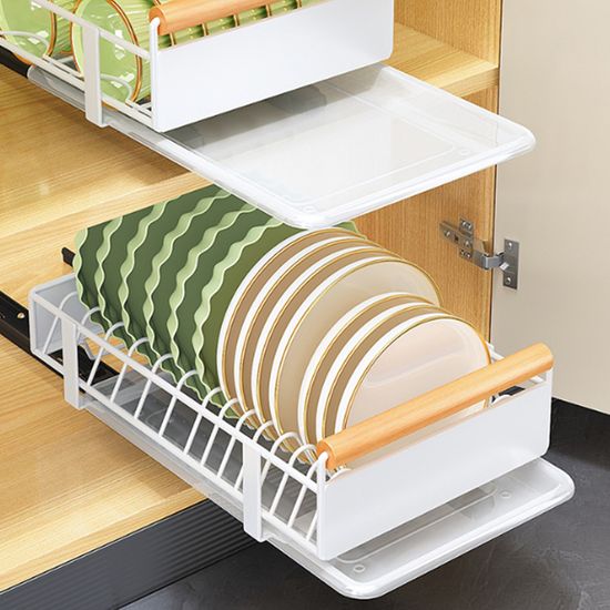 [쿠킹홈] 주방 정리 서랍 슬라이딩 레일 선반