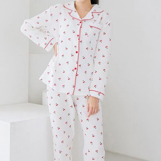 여성 잠옷 홈웨어 체리 파자마