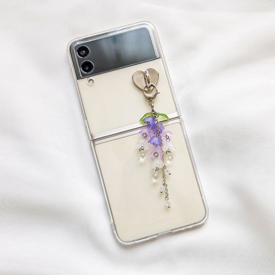 써지컬스틸 등나무꽃 하트 카라비너 키링