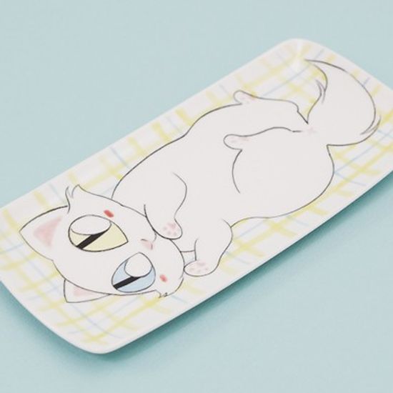 유키 체크 직사각 접시