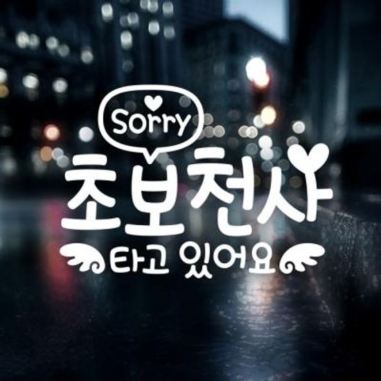 18D45 문구쏘리초보천사타고있어요 화이트