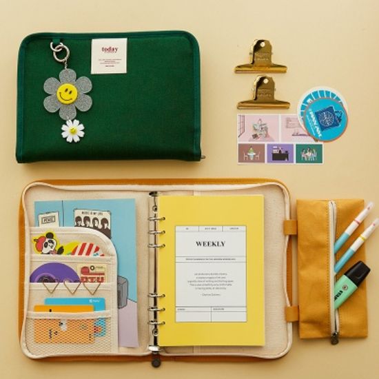 만년형 캔버스 6공 다이어리 세트 - A5