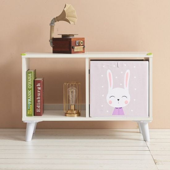 로리 화이트 오픈 다리형 책장 1단 2칸 (착불)