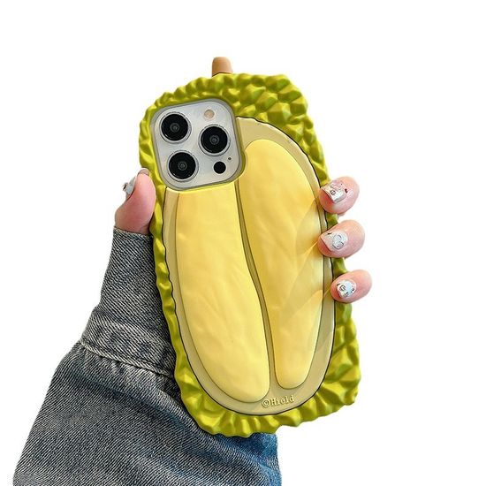 아이폰15 14 13 12 입체 두리안 스트랩 실리콘 케이스