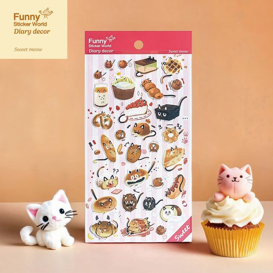 퍼니스티커 AT-209 고양이빵 아트지 다이어리데코