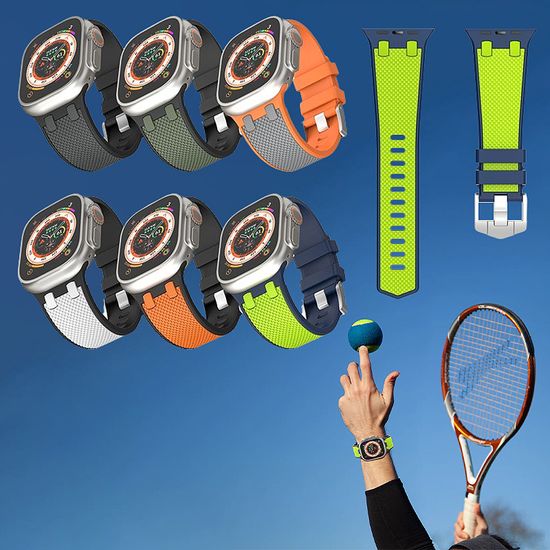 애플워치 9 8 7 6 5 울트라 배색 실리콘 스트랩 밴드