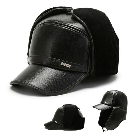 레더 보스캡 귀달이 모자 ELM-082(WB2107A)
