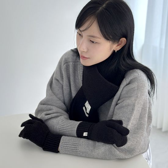 미니 머플러 벙어리 장갑 세트 4color