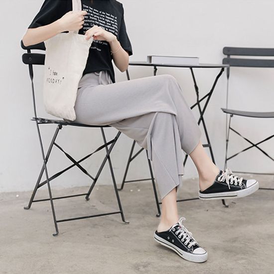 (와이드팬츠_그레이) 여성 여자 치마 와이드 쿨 통 여