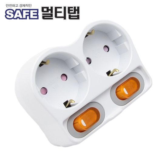 멀티탭 2구 개별 탭 스위치형