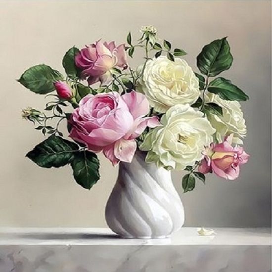Q3441꽃화병시리즈 size 40*50cm그림그리기