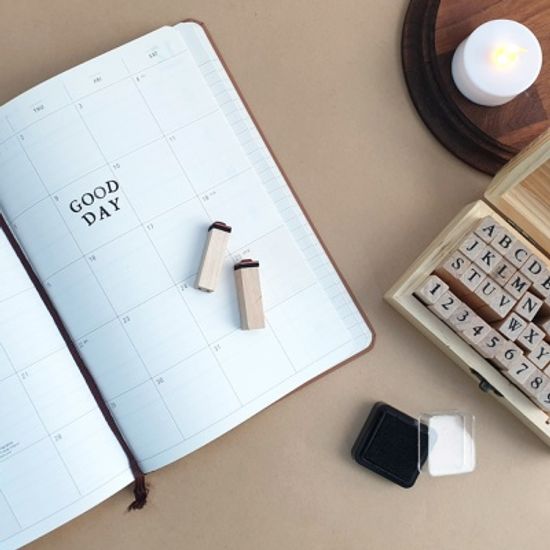 알파벳 대문자 숫자 나무도장 우드 스탬프 세트