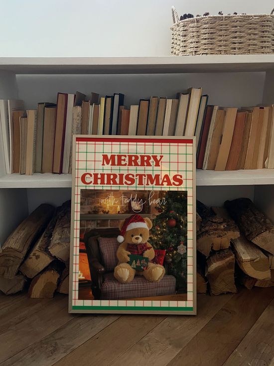 크리스마스 포스터 귀여운 테디베어 포스터