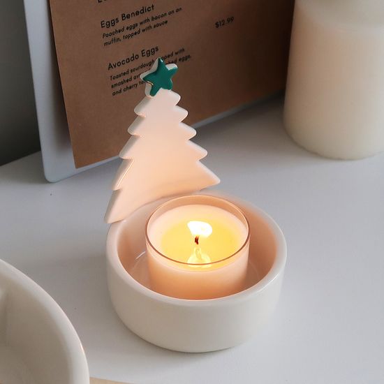 트리 도자기 티라이트 캔들홀더