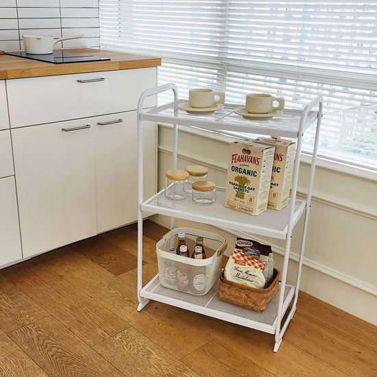 노바리빙 다용도 철제 무타공 스탠딩 수납 선반 