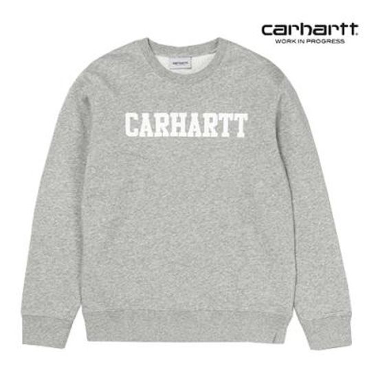 칼하트WIP College Sweatshirt(Grey Heather / White)