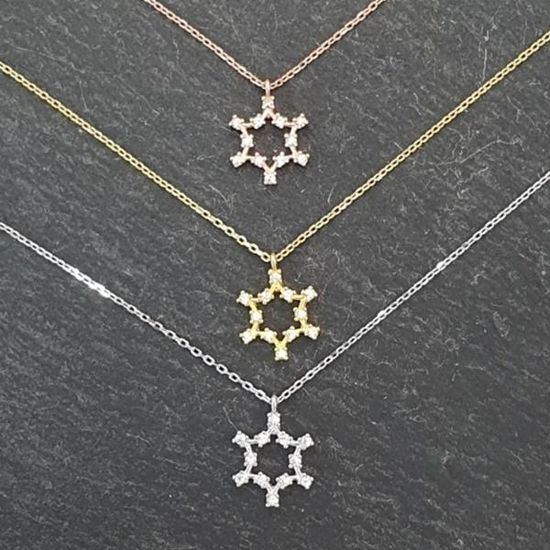[애슬릿]전체 실버 스타 큐빅 체인 은 목걸이