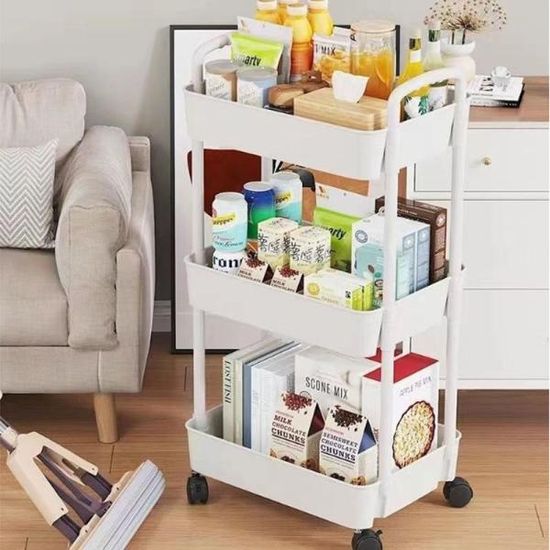 국민기저귀함 기저귀정리함 이동식선반 3단 카트 K856