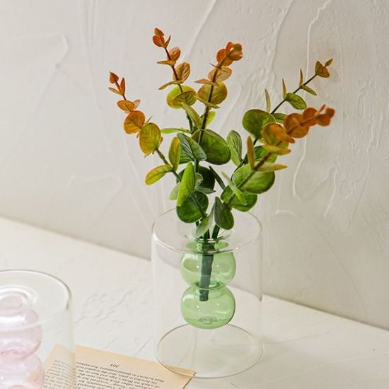 [와인앤쿡]벨라 버블 이중유리화병(2단 그린) 1개