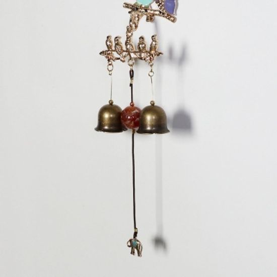 엔틱메탈 큐빅 부엉이 연인  2벨 문종 도어벨-금도금