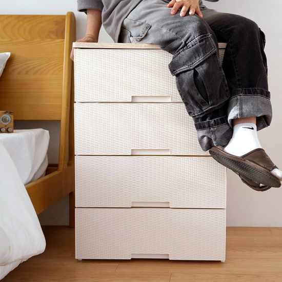 보노하우스 라라 라탄 우드상판 서랍장 2단~6단