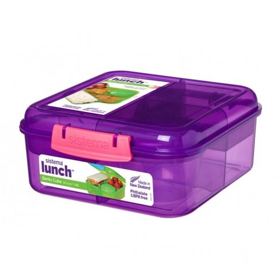 [시스테마] 벤토 큐브 런치박스 도시락통 1.25L (4col
