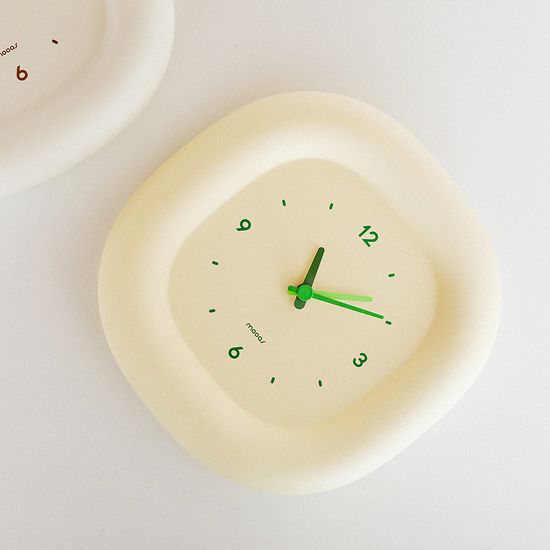 [무아스] 마시멜로 미니 시계 무소음 탁상 벽시계