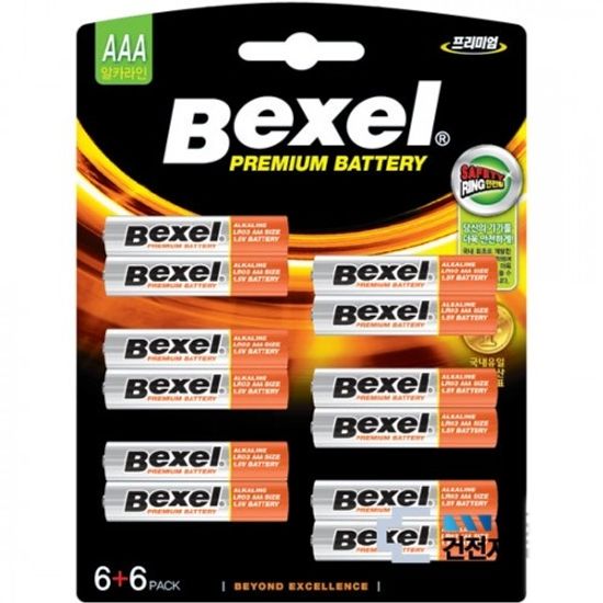 BEXEL 알카라인 건전지 AAA 6+6알(1카드) 1.5V LR03