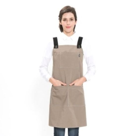 H형 단색 앞치마 라이트카키 요리 주방 미술 공방