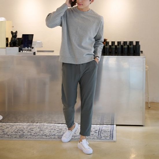 남여 올데이 밴딩 팬츠 스판 테이퍼드 와이드 조거