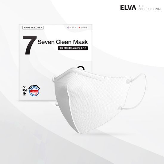 ELVA 세븐 클린 2D KF94 새부리형 컬러 마스크 100매