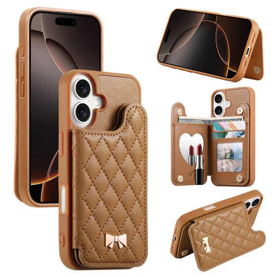 아이폰17 16 15 14 13 12 리본 퀄팅 가죽 지갑 케이스