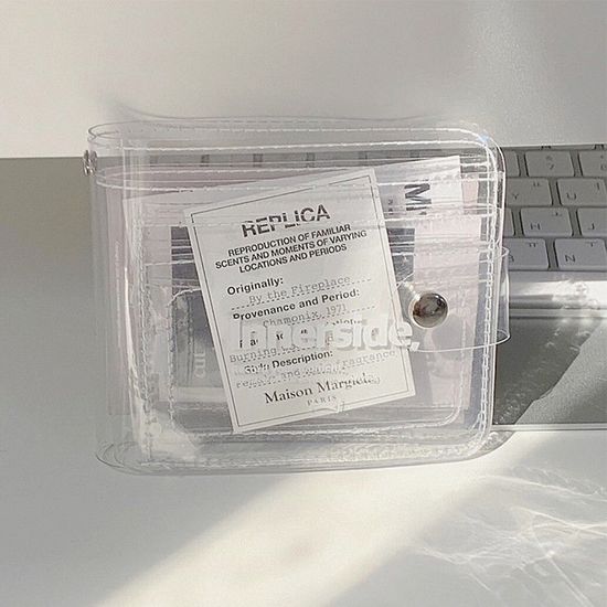 PVC 투명 똑딱이 카드 클리어 반지갑