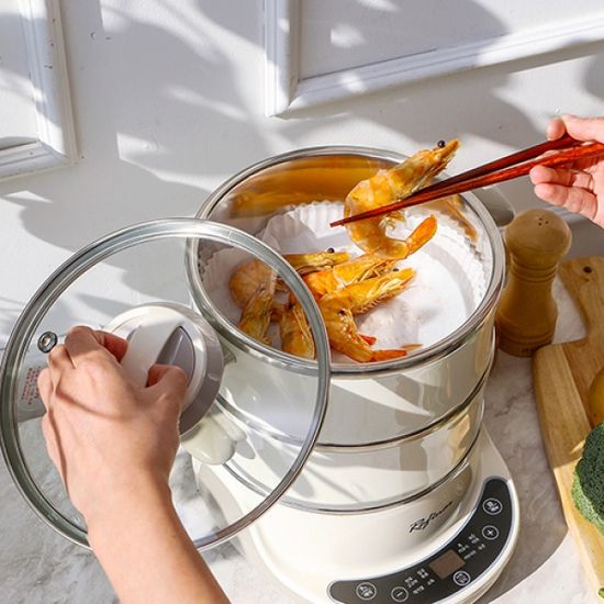 레피나 멀티 스팀쿠커 3단 스테인레스 전기찜기